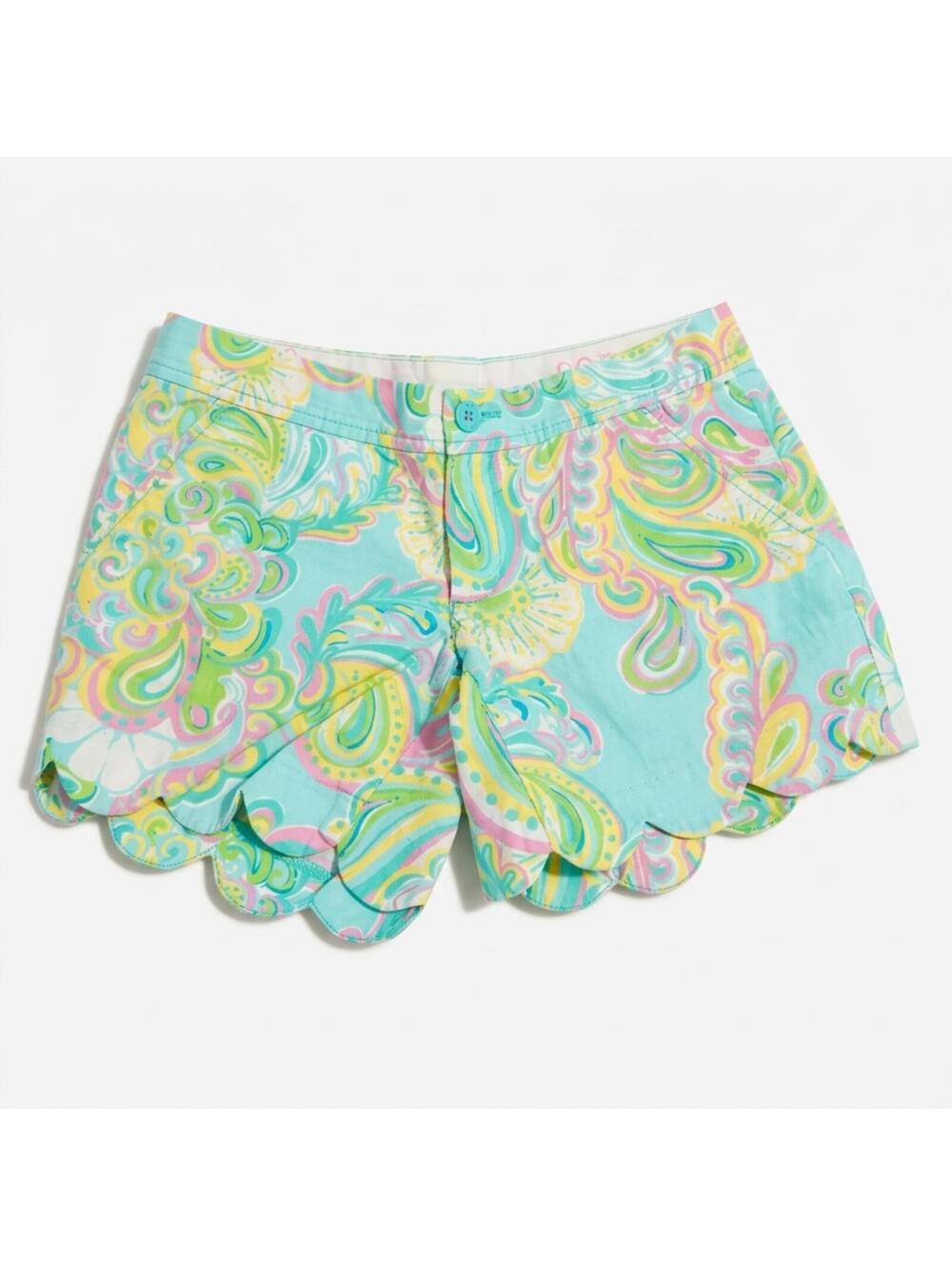 Lilly Pulitzer The Buttercup Short Women's Cotton Scalloped Edge Shorts Size 00